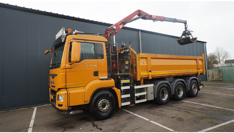MAN TGS 35-440 8X4 2 SIDE TIPPER WITH HMF Z 1943 CRANE 415.000KM - Darus autó: 3 kép. MAN TGS 35-440 8X4 2 SIDE TIPPER WITH HMF Z 1943 CRANE 415.000KM - Darus autó: 3 kép.