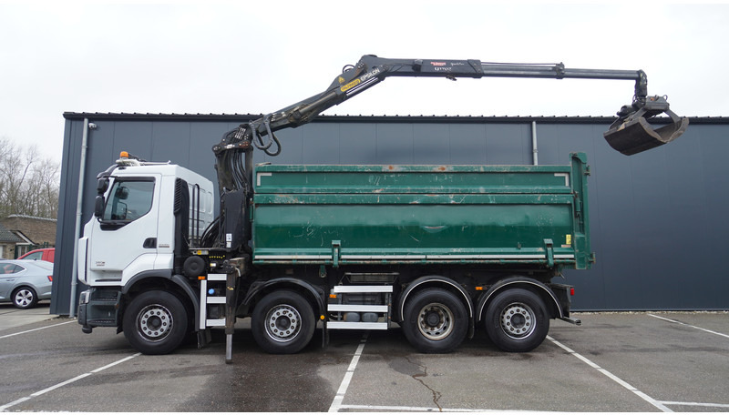 Renault PREMIUM 380 DXI 8X2/6 2 SIDE TIPPER WITH PLFINGER Q 170 Z CRANE.278.200KM - Darus autó: 1 kép. Renault PREMIUM 380 DXI 8X2/6 2 SIDE TIPPER WITH PLFINGER Q 170 Z CRANE.278.200KM - Darus autó: 1 kép.