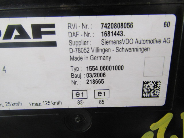 DAF LF55 CLOCK CLUSTER P/NO 1681443 - Fülke és belső tér - Teherautó: 2 kép. DAF LF55 CLOCK CLUSTER P/NO 1681443 - Fülke és belső tér - Teherautó: 2 kép.