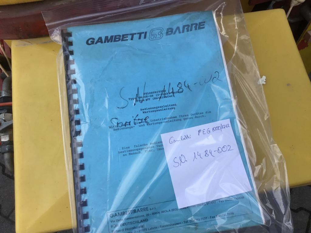 Gambetti PEG 1000/1212 - Függesztett permetező: 3 kép. Gambetti PEG 1000/1212 - Függesztett permetező: 3 kép.