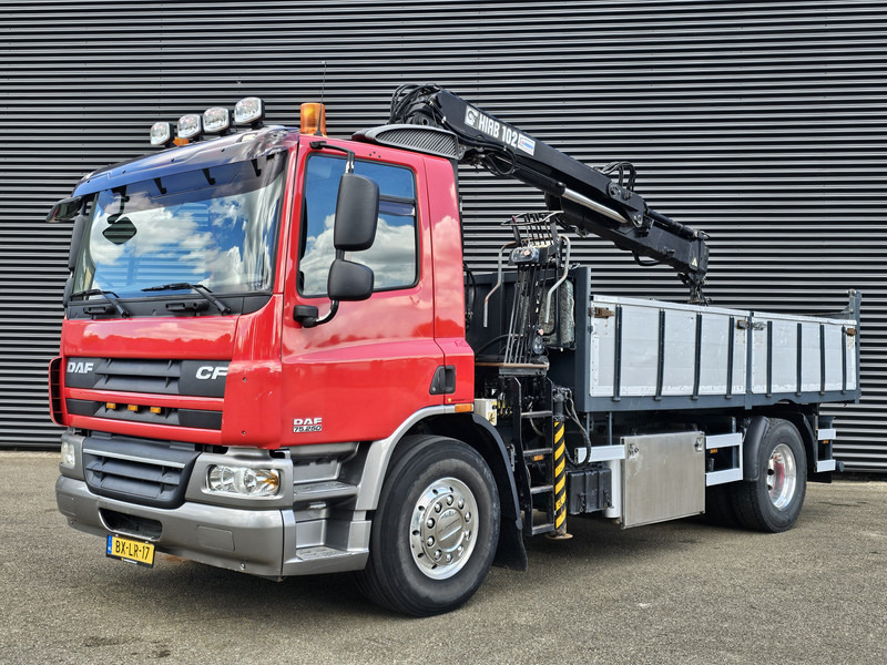 DAF CF 75.250 / HIAB CRANE + TIPPER - Billenőplatós teherautó, Darus autó: 3 kép. DAF CF 75.250 / HIAB CRANE + TIPPER - Billenőplatós teherautó, Darus autó: 3 kép.