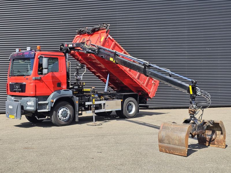 MAN TGM 18.250 / 4X4 / EEV / HIAB CRANE + TIPPER / SPRING - Billenőplatós teherautó, Darus autó: 3 kép. MAN TGM 18.250 / 4X4 / EEV / HIAB CRANE + TIPPER / SPRING - Billenőplatós teherautó, Darus autó: 3 kép.