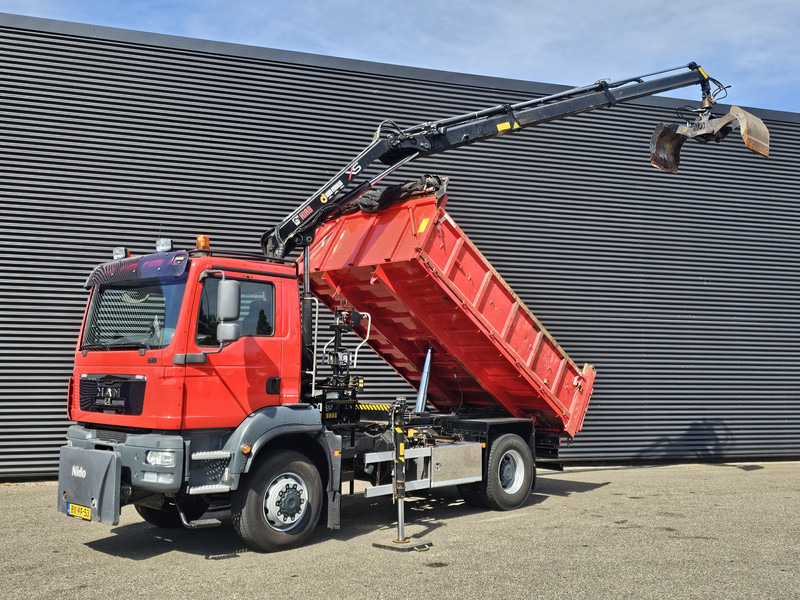 MAN TGM 18.250 / 4X4 / EEV / HIAB CRANE + TIPPER / SPRING - Billenőplatós teherautó, Darus autó: 1 kép. MAN TGM 18.250 / 4X4 / EEV / HIAB CRANE + TIPPER / SPRING - Billenőplatós teherautó, Darus autó: 1 kép.