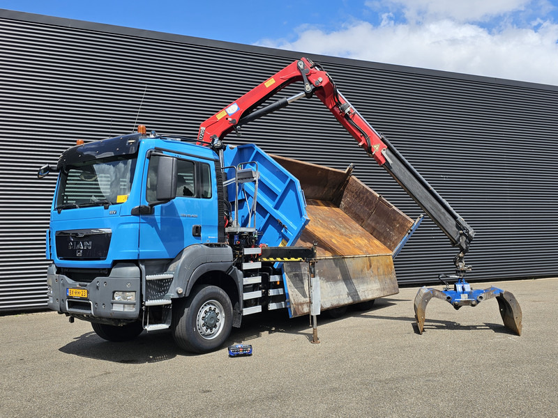 MAN TGS 28.400 6X4-4 BL / CRANE + 2 SIDE TIPPER - Billenőplatós teherautó, Darus autó: 3 kép. MAN TGS 28.400 6X4-4 BL / CRANE + 2 SIDE TIPPER - Billenőplatós teherautó, Darus autó: 3 kép.
