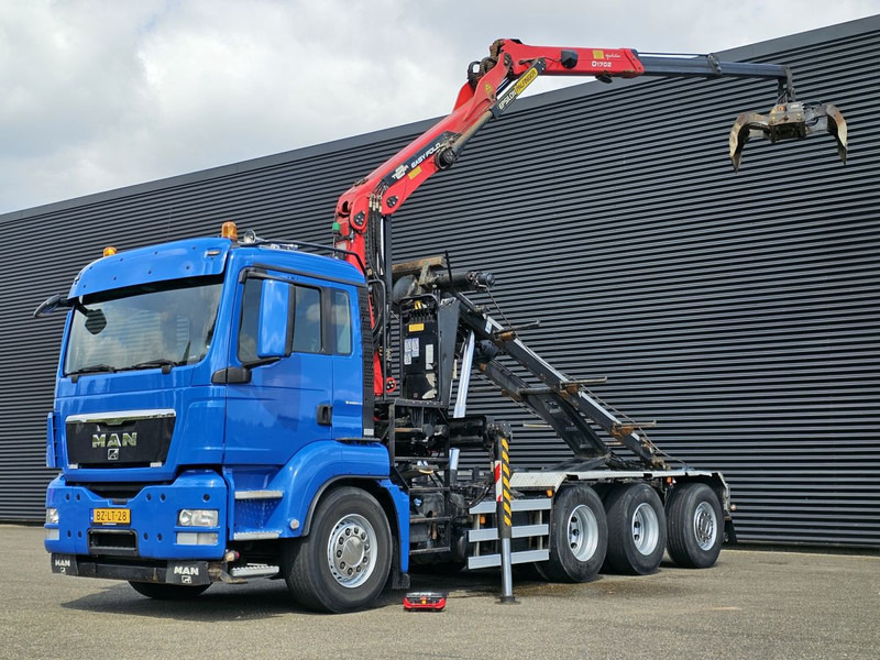 MAN TGS 35.400 / 8x4-4 / CONTAINER SYSTEM / PALFINGER Z CRANE - Teherautó - kábelrendszer, Darus autó: 1 kép. MAN TGS 35.400 / 8x4-4 / CONTAINER SYSTEM / PALFINGER Z CRANE - Teherautó - kábelrendszer, Darus autó: 1 kép.