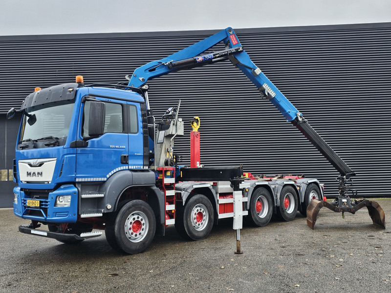 MAN TGS 47.440 BBL / 10X4 HOOKLIFT + Z CRANE - Horgos rakodó teherautó, Darus autó: 3 kép. MAN TGS 47.440 BBL / 10X4 HOOKLIFT + Z CRANE - Horgos rakodó teherautó, Darus autó: 3 kép.