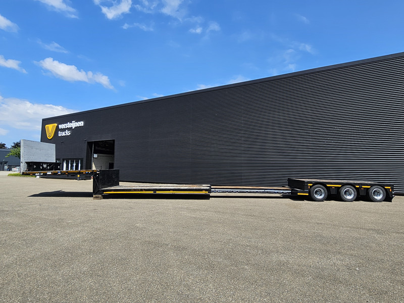 MEUSBURGER MPG 3 / LOW BED / EXTENDABLE / 3 x STEERING AXLE - Félpótkocsi mélybölcsős: 3 kép. MEUSBURGER MPG 3 / LOW BED / EXTENDABLE / 3 x STEERING AXLE - Félpótkocsi mélybölcsős: 3 kép.