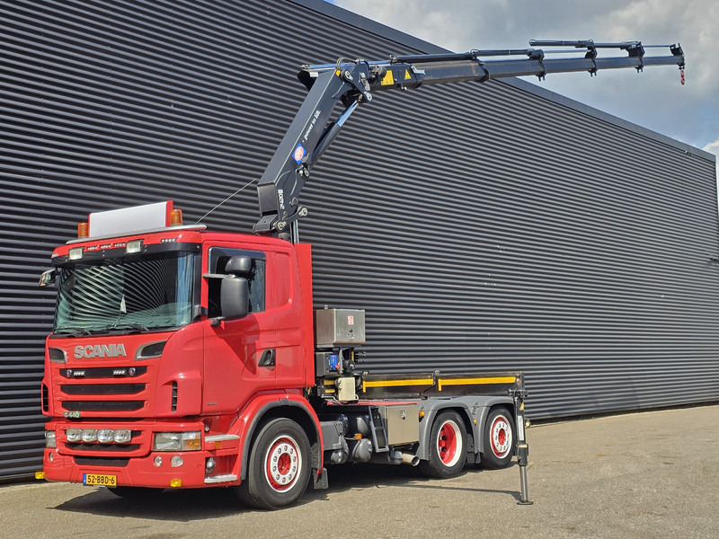 Scania G 440 A 6X2*4 / HMF 24 t/m CRANE / KRAN - Nyergesvontató: 1 kép. Scania G 440 A 6X2*4 / HMF 24 t/m CRANE / KRAN - Nyergesvontató: 1 kép.