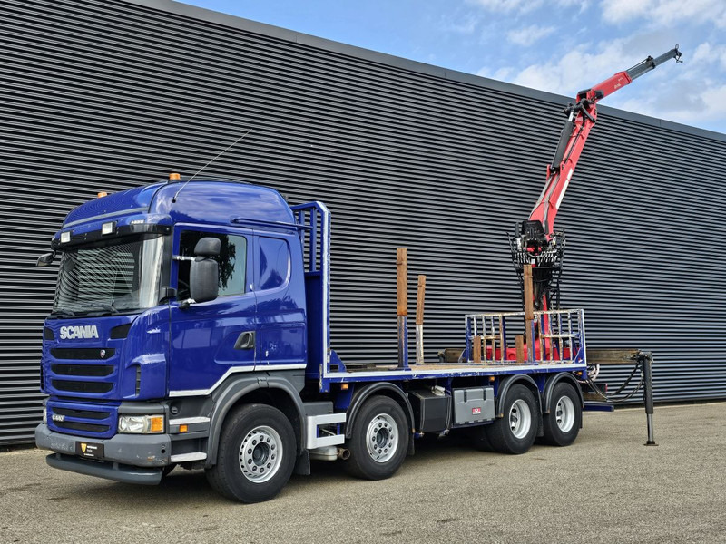 Scania G440 / RETARDER / 8x4 / PALFINGER-EPSILON CRANE - Platós teherautó, Darus autó: 4 kép. Scania G440 / RETARDER / 8x4 / PALFINGER-EPSILON CRANE - Platós teherautó, Darus autó: 4 kép.