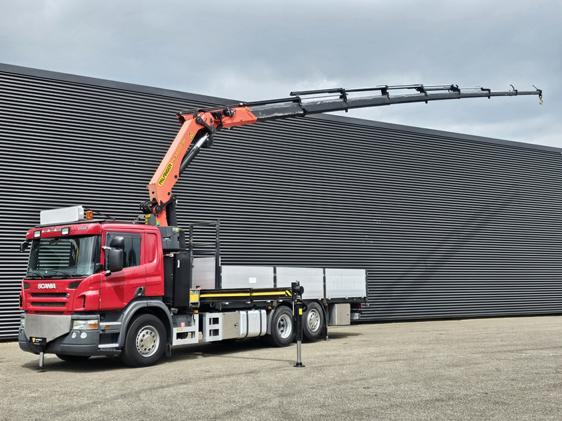 Scania P400 6X2-4 / PALFINGER 34 t/m / 8 x HYDR + WINCH - Darus autó: 1 kép. Scania P400 6X2-4 / PALFINGER 34 t/m / 8 x HYDR + WINCH - Darus autó: 1 kép.