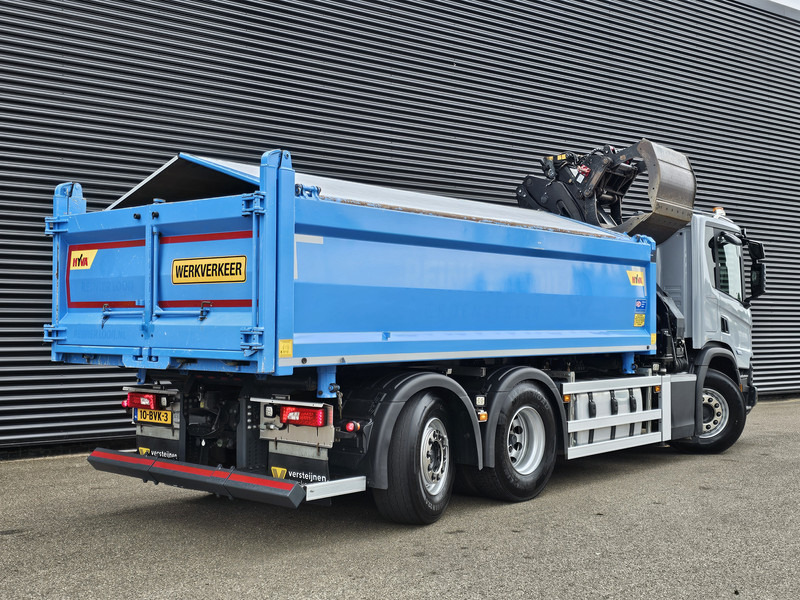 Scania P420 6x2-4 / HMF Z KRAAN / 2 KANTEN KIPPER - Billenőplatós teherautó, Darus autó: 5 kép. Scania P420 6x2-4 / HMF Z KRAAN / 2 KANTEN KIPPER - Billenőplatós teherautó, Darus autó: 5 kép.