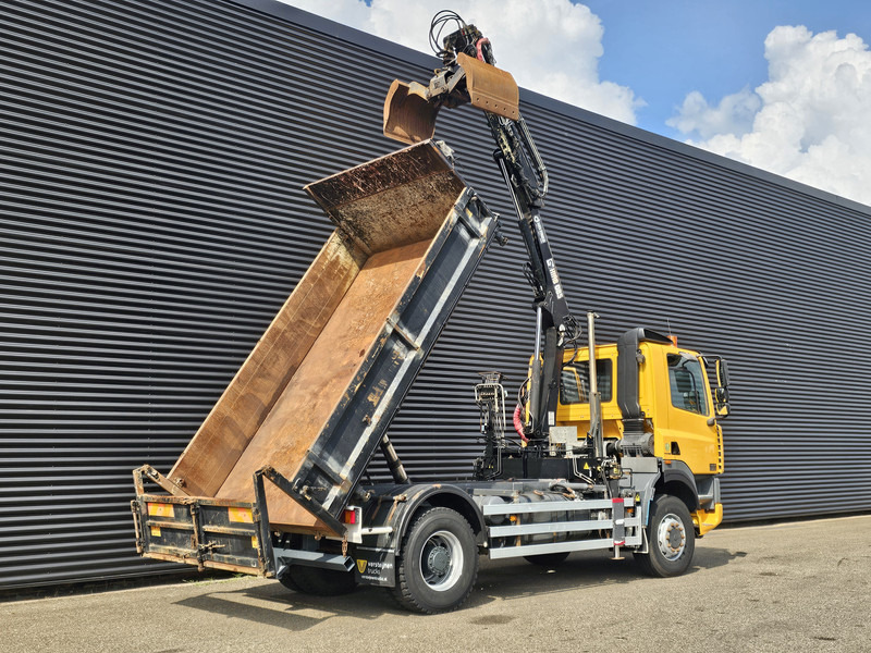 Teherautó, Darus autó DAF CF 75.250 4X4 / HIAB CRANE + TIPPER / MANUAL / SPRING: 6 kép.
