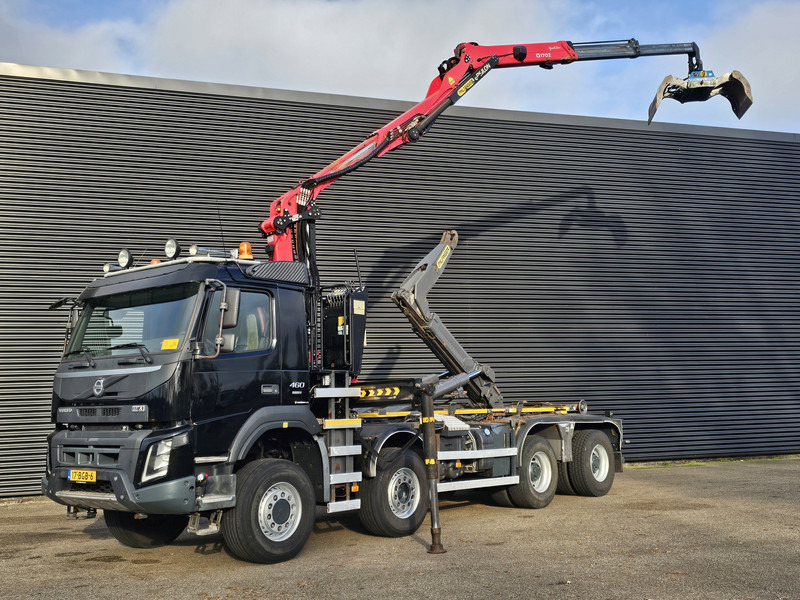 Volvo FM 460 8x6 / PALFINGER EPSILON / HOOKLIFT - Horgos rakodó teherautó, Darus autó: 1 kép. Volvo FM 460 8x6 / PALFINGER EPSILON / HOOKLIFT - Horgos rakodó teherautó, Darus autó: 1 kép.