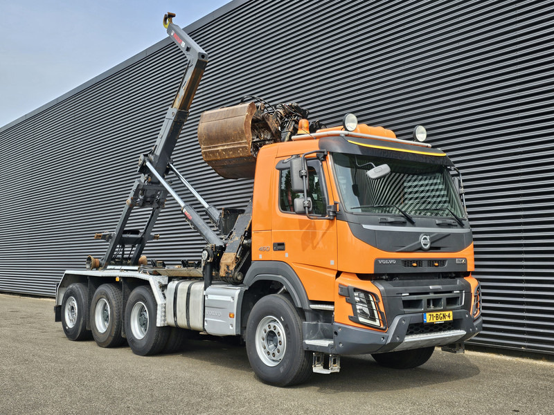Volvo FMX 460 8x4-4 / HIAB Z CRANE + HOOKLIFT - Horgos rakodó teherautó: 5 kép. Volvo FMX 460 8x4-4 / HIAB Z CRANE + HOOKLIFT - Horgos rakodó teherautó: 5 kép.