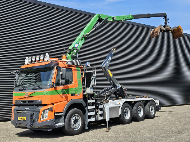 Volvo FMX 460 / 8x4-4 / HMF CRANE + HOOKLIFT / CONTAINER - Horgos rakodó teherautó, Darus autó: 1 kép. Volvo FMX 460 / 8x4-4 / HMF CRANE + HOOKLIFT / CONTAINER - Horgos rakodó teherautó, Darus autó: 1 kép.