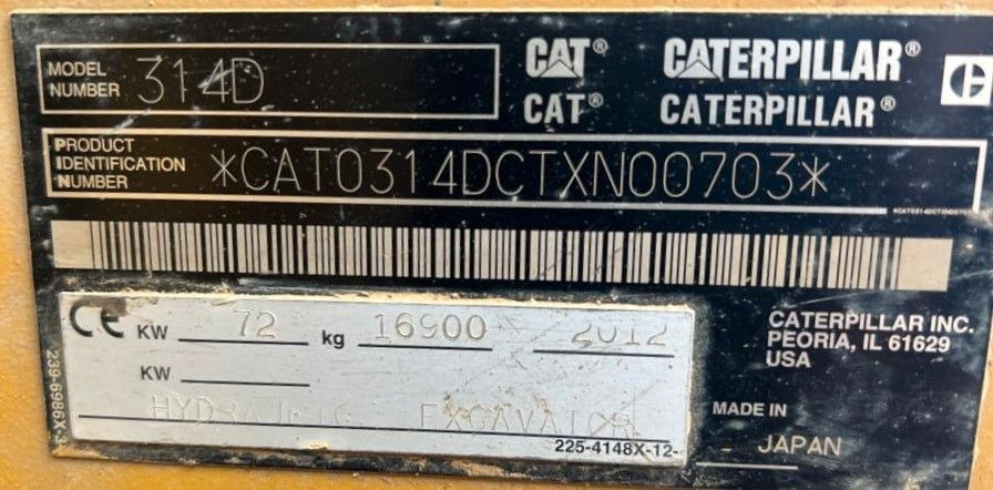 CAT CAT 314 DLCR mit Gummiketten CAT 314 DLCR mit Gummiketten - Lánctalpas kotró: 2 kép. CAT CAT 314 DLCR mit Gummiketten CAT 314 DLCR mit Gummiketten - Lánctalpas kotró: 2 kép.