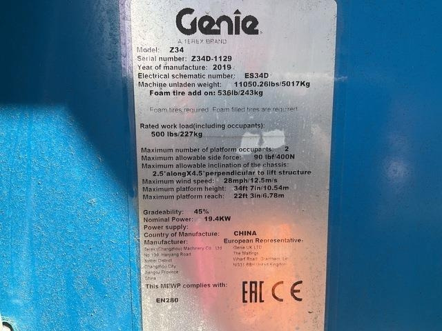 Genie Z34 - Személyemelő: 5 kép. Genie Z34 - Személyemelő: 5 kép.