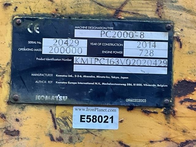Komatsu PC2000-8 - Lánctalpas kotró: 5 kép. Komatsu PC2000-8 - Lánctalpas kotró: 5 kép.