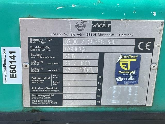 Vögele Super 800 - Útburkológép: 5 kép. Vögele Super 800 - Útburkológép: 5 kép.