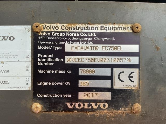 Volvo EC750EL - Lánctalpas kotró: 5 kép. Volvo EC750EL - Lánctalpas kotró: 5 kép.
