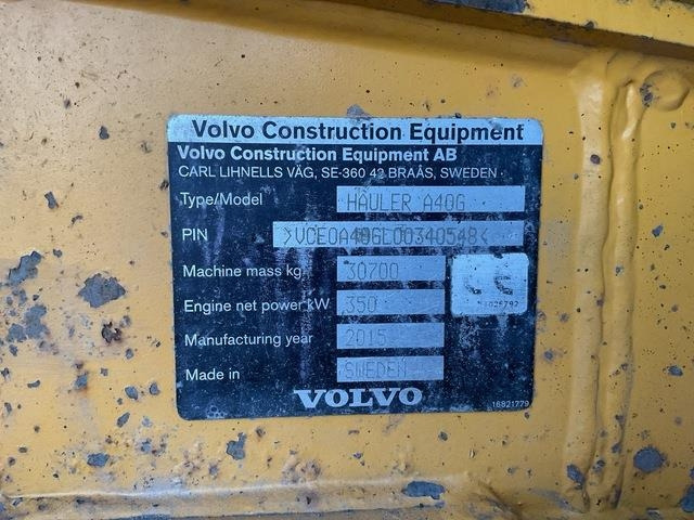 Volvo A40G - Csuklós dömper: 5 kép. Volvo A40G - Csuklós dömper: 5 kép.