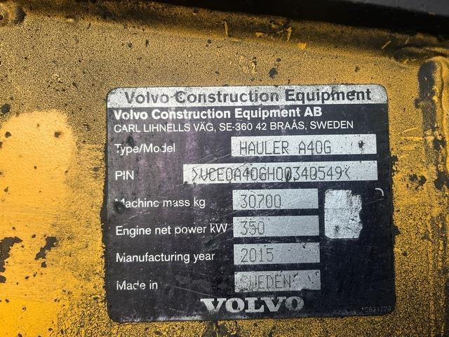 Volvo A40G - Csuklós dömper: 5 kép. Volvo A40G - Csuklós dömper: 5 kép.