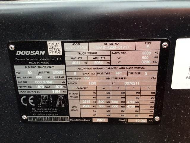 Doosan B30X-7 PLUS - Elektromos targonca: 5 kép. Doosan B30X-7 PLUS - Elektromos targonca: 5 kép.