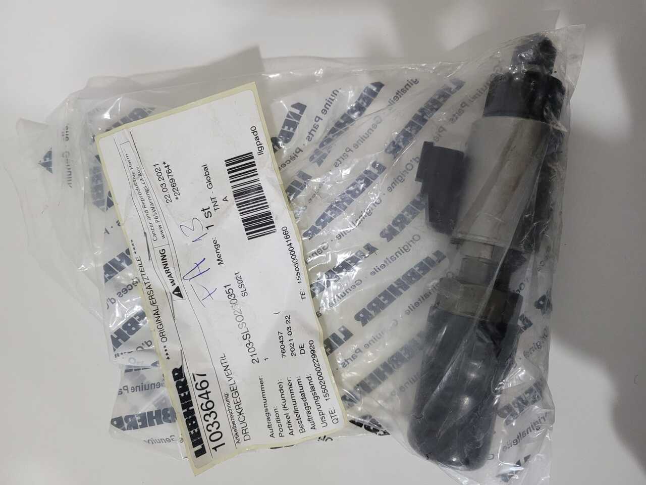 LIEBHERR PRESSURE CONTROL VALVE 10336467 - Hidraulikus szelep - Építőipari gépek: 2 kép. LIEBHERR PRESSURE CONTROL VALVE 10336467 - Hidraulikus szelep - Építőipari gépek: 2 kép.