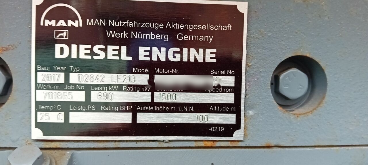 Új Áramfejlesztő MAN MAN Generator Set Stamford 640 KW 800 KVA Diesel, 2017 Model, 931 HP, 8000 kg, Low Hours, For Sale in Poland: 6 kép.