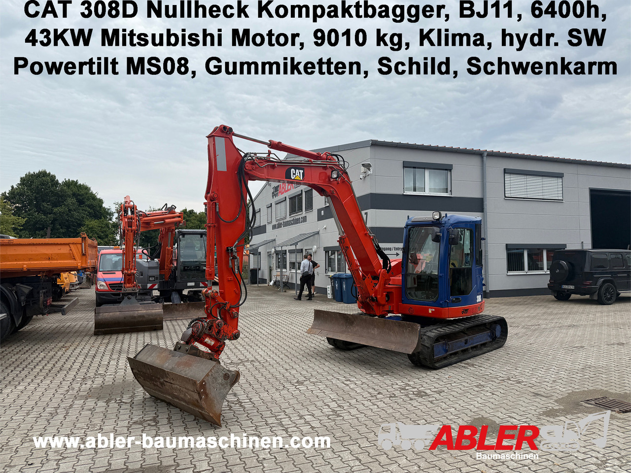 CAT 308D Nullheck Kompaktbagger Powertilt Klima - Kotrógép: 1 kép. CAT 308D Nullheck Kompaktbagger Powertilt Klima - Kotrógép: 1 kép.