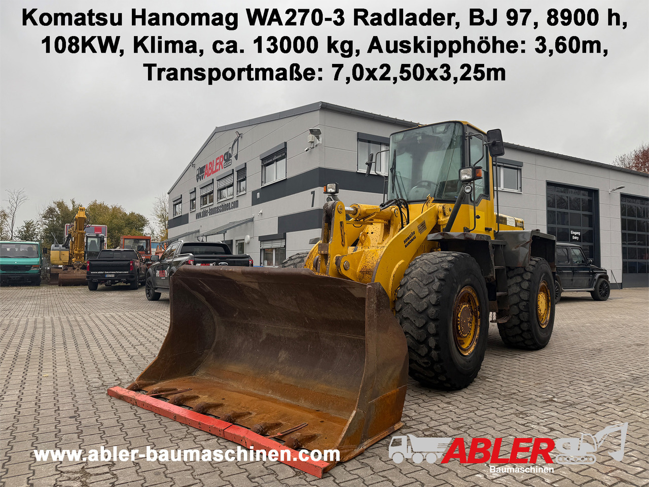 Komatsu Hanomag WA270-3 Radlader Klima - Gumikerekes homlokrakodó: 1 kép. Komatsu Hanomag WA270-3 Radlader Klima - Gumikerekes homlokrakodó: 1 kép.