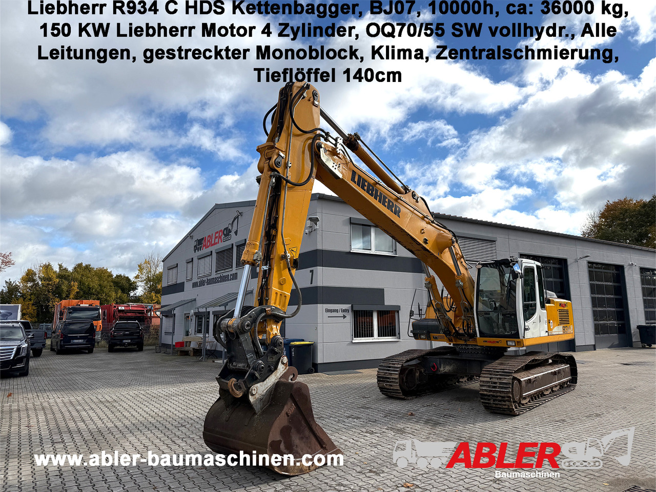 Liebherr R934 C HDS Kettenbagger OQ70/55 ZS - Kotrógép: 1 kép. Liebherr R934 C HDS Kettenbagger OQ70/55 ZS - Kotrógép: 1 kép.