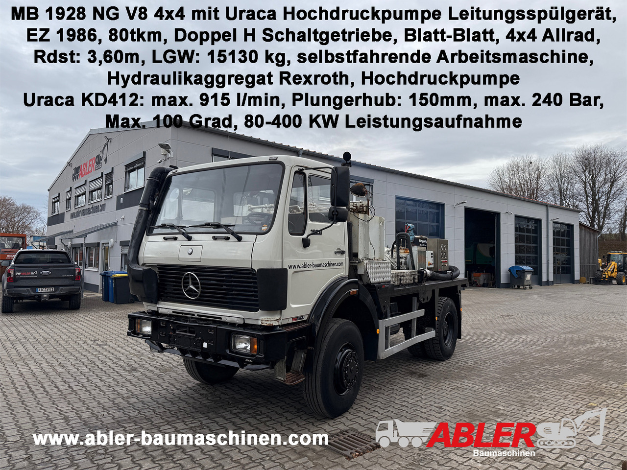 MErcedes-Benz 1928 NG V8 4x4 Uraca Hochdruckpumpe KD412 - Többcélú/ Speciális jármű, Teherautó: 1 kép. MErcedes-Benz 1928 NG V8 4x4 Uraca Hochdruckpumpe KD412 - Többcélú/ Speciális jármű, Teherautó: 1 kép.