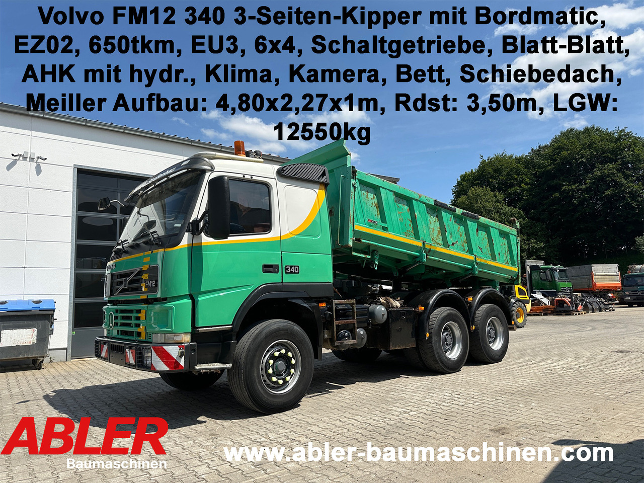Volvo FM12 340 3-Seiten-Kipper Bordmatic AHK Klima - Billenőplatós teherautó: 1 kép. Volvo FM12 340 3-Seiten-Kipper Bordmatic AHK Klima - Billenőplatós teherautó: 1 kép.