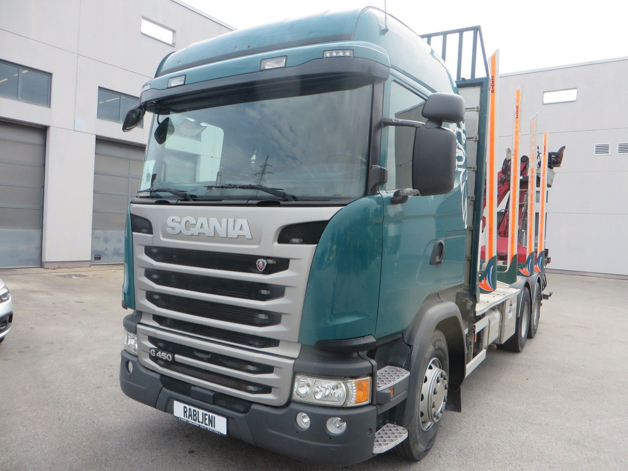 Scania G450 6x4Timber - Rönkszállító teherautó, Darus autó: 1 kép. Scania G450 6x4Timber - Rönkszállító teherautó, Darus autó: 1 kép.