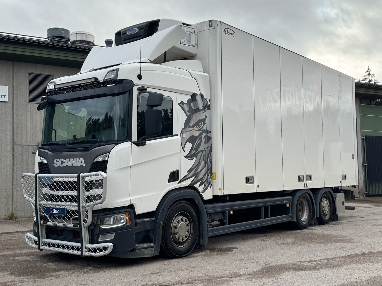 Kylbil Scania R450 B 6X2 NB -2019 | Carrier | Full-luft - Hűtős teherautó: 1 kép. Kylbil Scania R450 B 6X2 NB -2019 | Carrier | Full-luft - Hűtős teherautó: 1 kép.