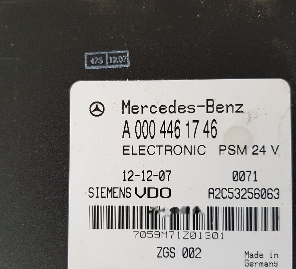 A2C53256063 Mercedes-Benz ACTROS MB2 - ECU - Teherautó: 1 kép. A2C53256063 Mercedes-Benz ACTROS MB2 - ECU - Teherautó: 1 kép.