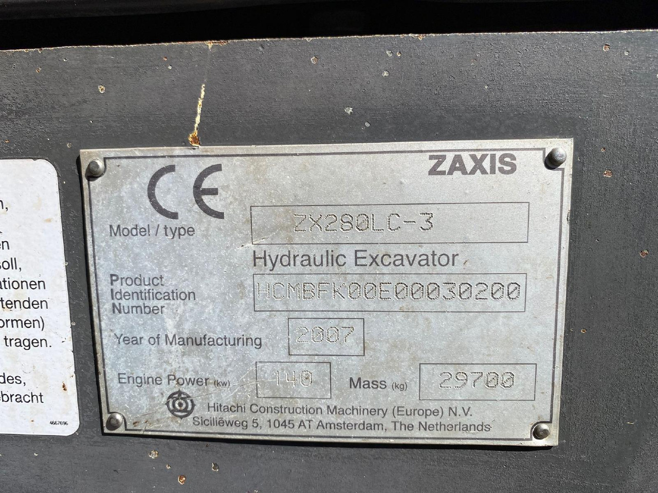 Hitachi ZX 280 LC -3 - Lánctalpas kotró: 3 kép. Hitachi ZX 280 LC -3 - Lánctalpas kotró: 3 kép.