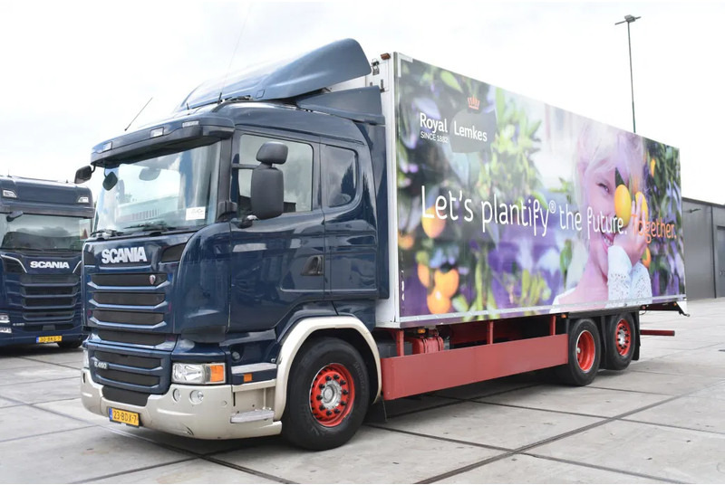Scania R450 HL 6x2 + THERMO KING TS-300 - RETARDER - WHEELBASE: 510 CM - AIRCO - - Hűtős teherautó: 2 kép. Scania R450 HL 6x2 + THERMO KING TS-300 - RETARDER - WHEELBASE: 510 CM - AIRCO - - Hűtős teherautó: 2 kép.