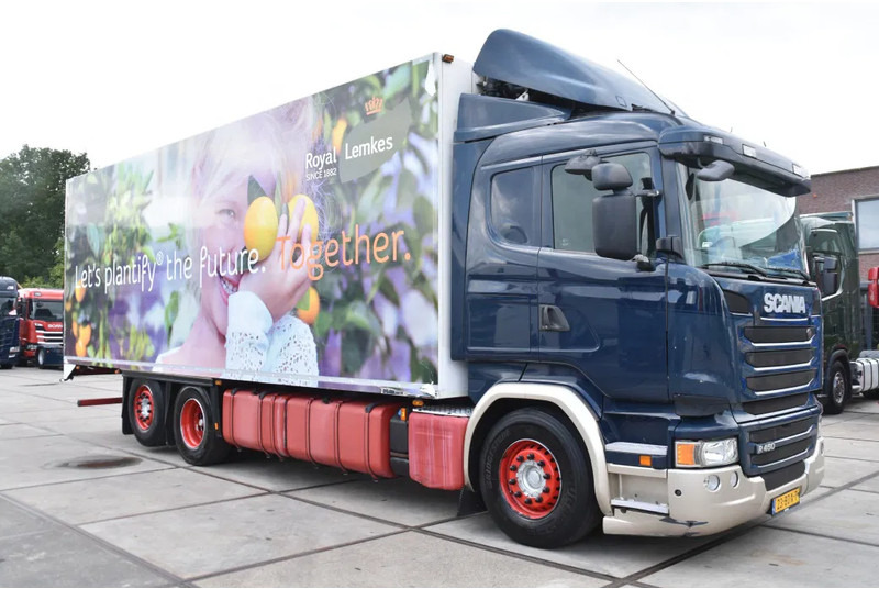 Scania R450 HL 6x2 + THERMO KING TS-300 - RETARDER - WHEELBASE: 510 CM - AIRCO - - Hűtős teherautó: 1 kép. Scania R450 HL 6x2 + THERMO KING TS-300 - RETARDER - WHEELBASE: 510 CM - AIRCO - - Hűtős teherautó: 1 kép.