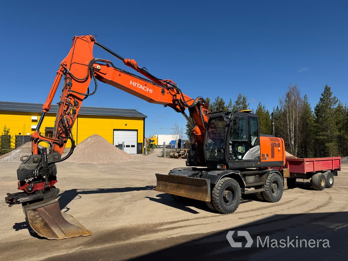 Hitachi ZX170W-5B Hjulgrävare Hitachi ZX170W med vagn - Lánctalpas kotró: 1 kép. Hitachi ZX170W-5B Hjulgrävare Hitachi ZX170W med vagn - Lánctalpas kotró: 1 kép.