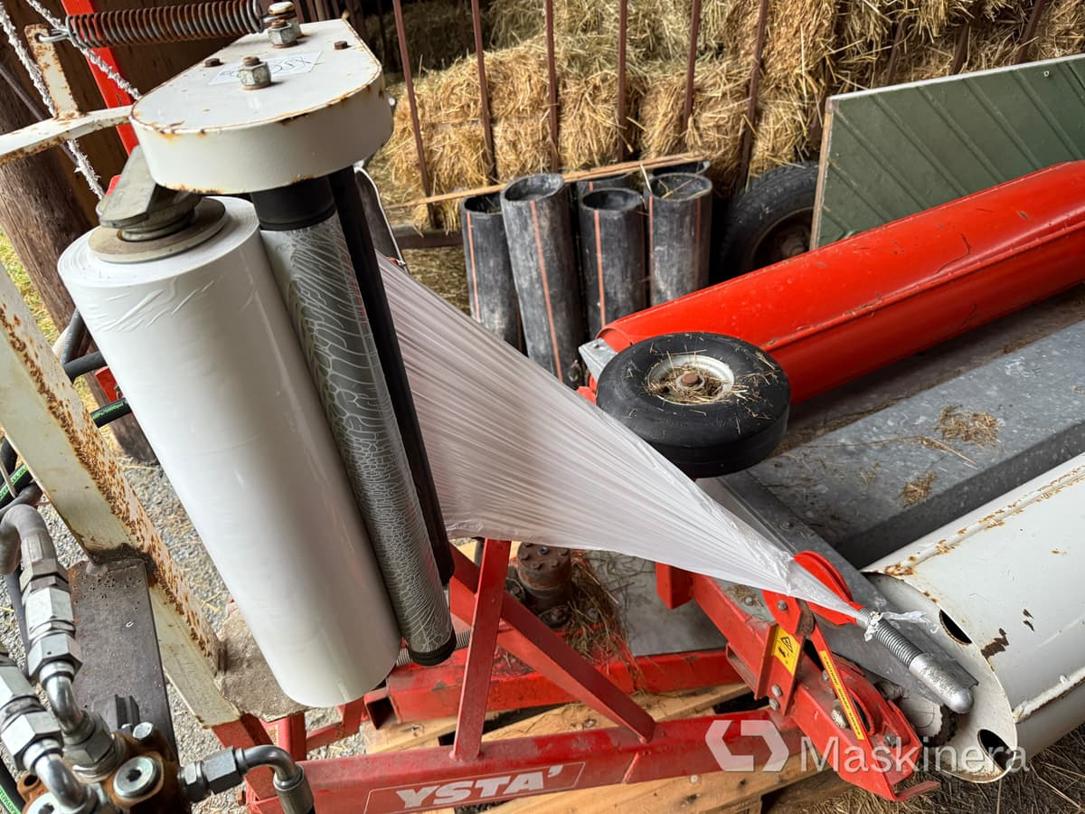 Bálacsomagoló Inplastare Ysta Bale wrap 1600 med sidospakar: 22 kép.