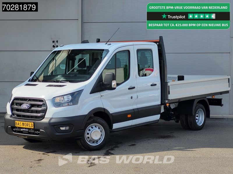 Ford Transit 170pk Automaat Dubbel Cabine 3500kg Trekhaak Open Laadbak Pritsche SYNC4 scherm CarPlay Camera Airco Trekhaak Cruise control - Platós kisteherautó: 1 kép. Ford Transit 170pk Automaat Dubbel Cabine 3500kg Trekhaak Open Laadbak Pritsche SYNC4 scherm CarPlay Camera Airco Trekhaak Cruise control - Platós kisteherautó: 1 kép.