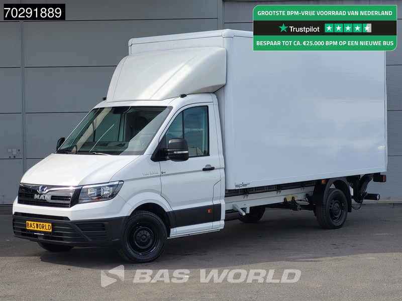 MAN TGE 3.140 Laadklep Automaat Bakwagen Airco Cruise Camera Euro6 Meubelbak Koffer 20m3 Airco Cruise control - Dobozos kisteherautó: 1 kép. MAN TGE 3.140 Laadklep Automaat Bakwagen Airco Cruise Camera Euro6 Meubelbak Koffer 20m3 Airco Cruise control - Dobozos kisteherautó: 1 kép.