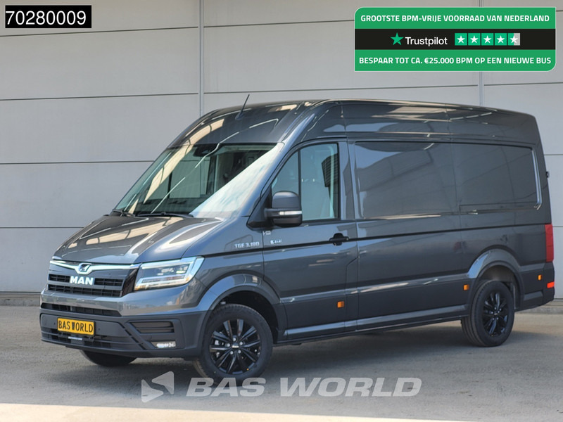 MAN TGE 3.180 4x4 Automaat 2025 Facelift L3H3 LED ACC Navi Airco Cruise Camera Parkeersensoren L2H2 Allrad 4WD 12m3 Airco - Furgon: 1 kép. MAN TGE 3.180 4x4 Automaat 2025 Facelift L3H3 LED ACC Navi Airco Cruise Camera Parkeersensoren L2H2 Allrad 4WD 12m3 Airco - Furgon: 1 kép.