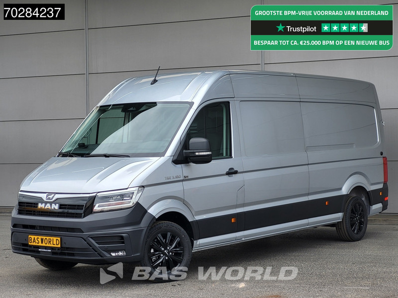 MAN TGE 3.180 Automaat 2025 Facelift L4H3 Trekhaak LED ACC Navi Airco Camera Parkeersensoren Euro6 L3H2 15m3 Airco Trekhaak - Furgon: 1 kép. MAN TGE 3.180 Automaat 2025 Facelift L4H3 Trekhaak LED ACC Navi Airco Camera Parkeersensoren Euro6 L3H2 15m3 Airco Trekhaak - Furgon: 1 kép.