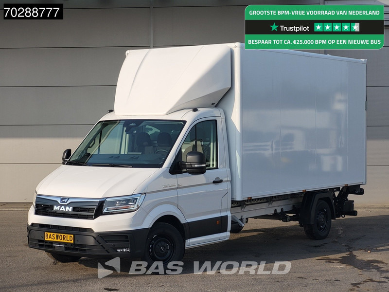MAN TGE 3.180 Automaat Laadklep Bakwagen 2025 Facelift Navi LED Airco Cruise Euro6 Meubelbak Koffer 21m3 Airco Cruise control - Dobozos kisteherautó: 1 kép. MAN TGE 3.180 Automaat Laadklep Bakwagen 2025 Facelift Navi LED Airco Cruise Euro6 Meubelbak Koffer 21m3 Airco Cruise control - Dobozos kisteherautó: 1 kép.