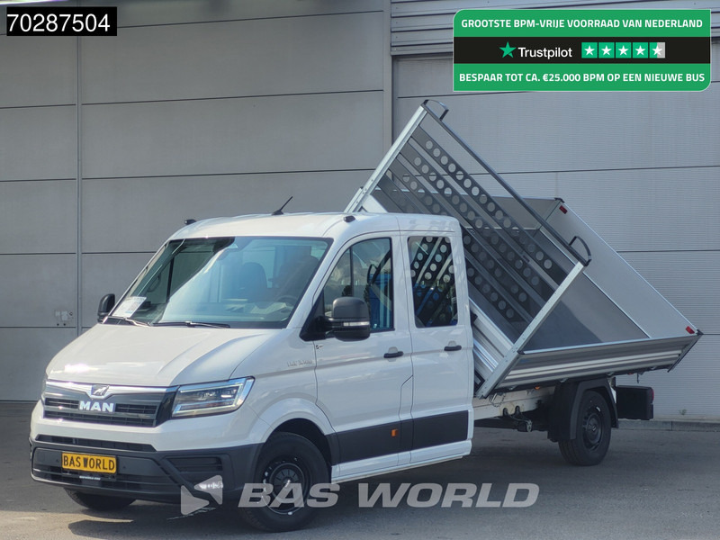 MAN TGE 3.180 Drie-Zijdige Automaat Kipper 2025-Facelift 180PK Trekhaak LED Airco Cruise Navi Euro6 Kipper Tipper Benne Kieper 3m3 Airco Trekh - Billenőplatós kisteherautó: 1 kép. MAN TGE 3.180 Drie-Zijdige Automaat Kipper 2025-Facelift 180PK Trekhaak LED Airco Cruise Navi Euro6 Kipper Tipper Benne Kieper 3m3 Airco Trekh - Billenőplatós kisteherautó: 1 kép.