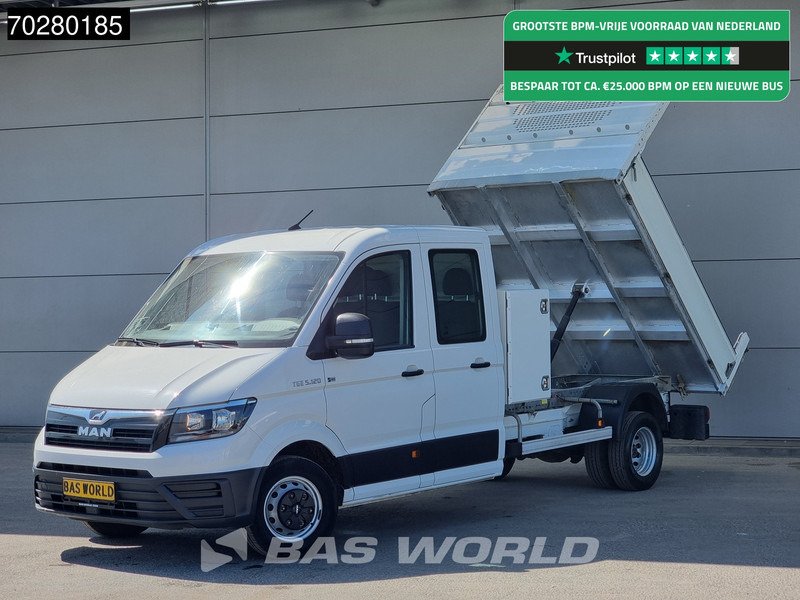 MAN TGE 5.120 Kipper met Kist Dubbel Cabine Dubbellucht 3,5t Trekhaak Navi Airco Cruise Camera Tipper Benne Kieper m3 Airco Dubbel cabine Trek - Billenőplatós kisteherautó: 1 kép. MAN TGE 5.120 Kipper met Kist Dubbel Cabine Dubbellucht 3,5t Trekhaak Navi Airco Cruise Camera Tipper Benne Kieper m3 Airco Dubbel cabine Trek - Billenőplatós kisteherautó: 1 kép.