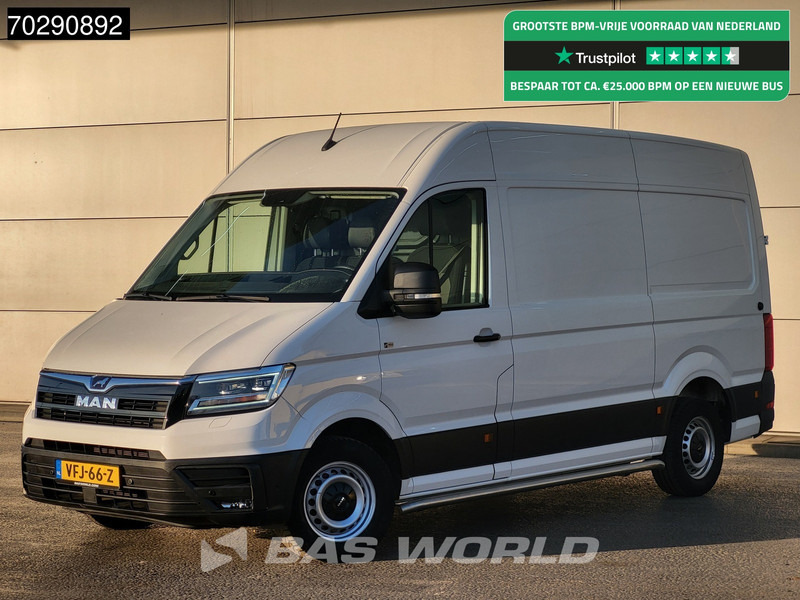MAN TGE Elektrisch 115km WLTP 35,8kWh LED Navi Airco Cruise Camera Parkeersensoren 12m3 Airco Cruise control - Furgon, Elektromos kisteherautó: 1 kép. MAN TGE Elektrisch 115km WLTP 35,8kWh LED Navi Airco Cruise Camera Parkeersensoren 12m3 Airco Cruise control - Furgon, Elektromos kisteherautó: 1 kép.